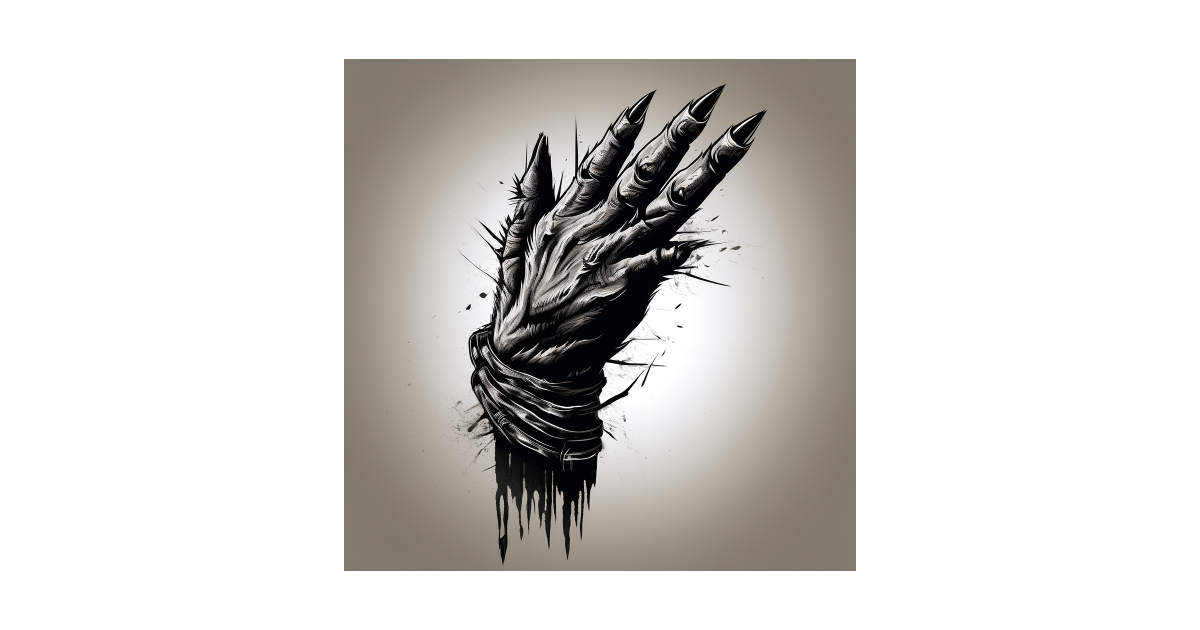 Black And White, Scratch Torn Wolf | AI Vector Graphic